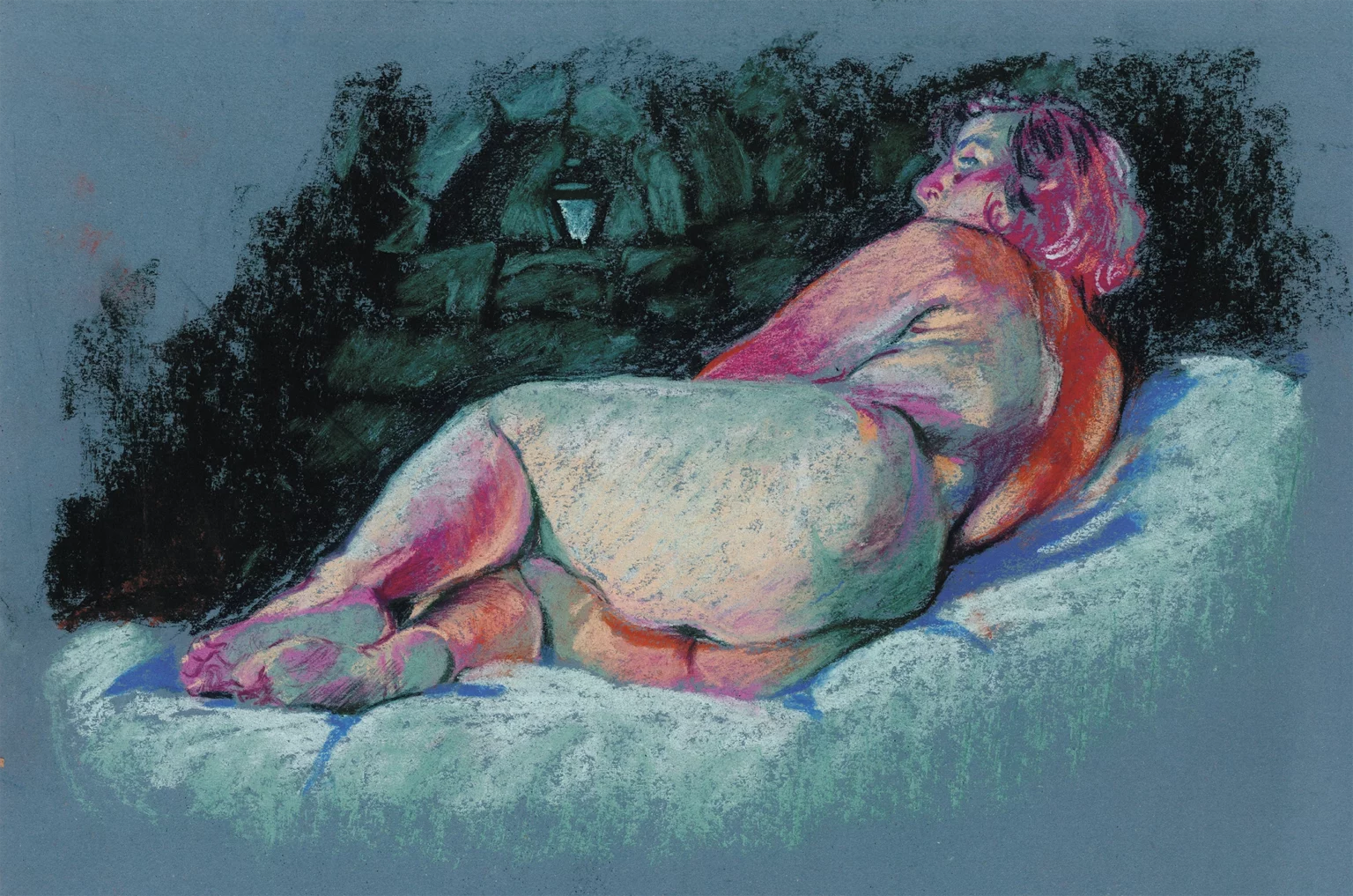 Pastel femme fauve